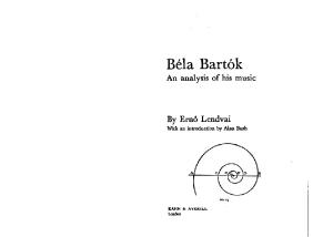 Erno Lendvai, Bela Bartok an Analysis of His Music