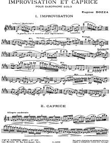 Eugene Bozza - Improvisation Et Caprice Pour Saxophone