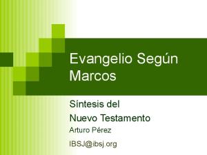 Evangelio de San Marcos - Analisis