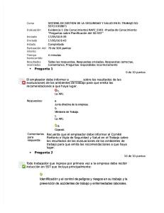 Evidencia 1 (de Conocimiento) RAP2_EV01 -Prueba de Conocimiento “Preguntas Sobre Planificación Del SG-SST”
