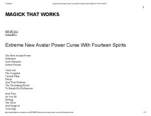 Extreme New Avatar Power Curse With Fourteen Spirits _ MAGICK THAT WORKS