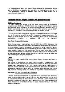 Factors Affecting SAN Performance