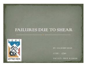 Failures Due to Shear