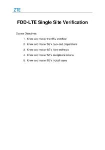 FDD-LTE Single Site Verification