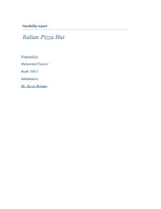 Feasibility Report- Pizza Restaurant