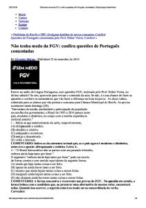 FGV_ Confira Questões de Português Comentadas