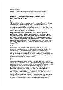 Fichamento de Geertz_A interpretação das culturas