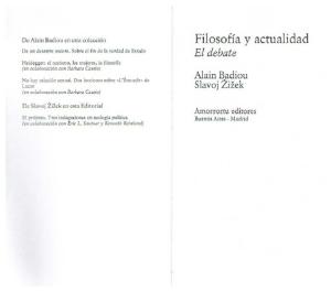 Filosofía y Actualidad - Slavoj Zizek, Alain Badiou