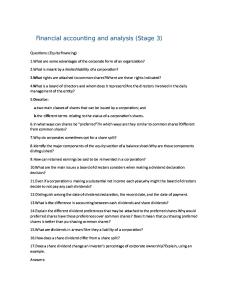 Financial Analysis and Accounting (Stage 3)