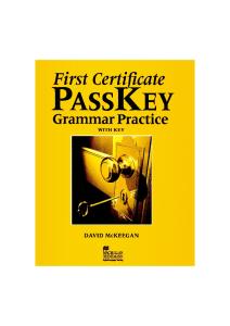 First Certificate Passkey Book