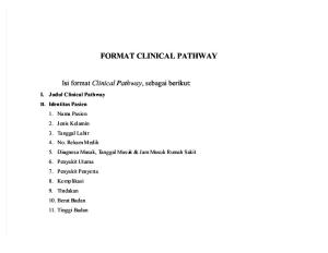 Format Clinical Pathway