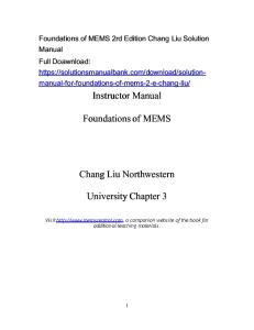 Foundations of MEMS 2rd Edition Chang Liu Solution Manual