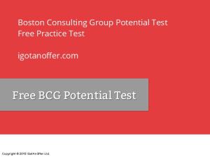 Free BCG Potential Test