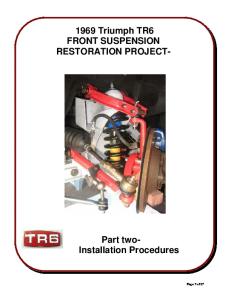 Front Suspension-Rebuild