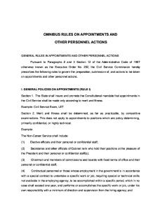 General Rules in Appointments and Other Personnel Actions