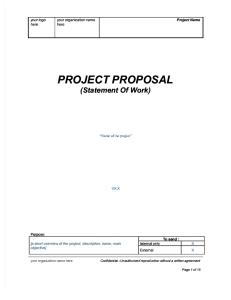 Generic Project Proposal Template