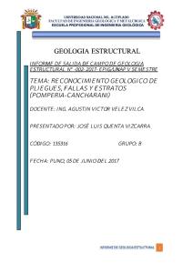 GEOLOGIA ESTRUCTURAL Informe Para Presentar