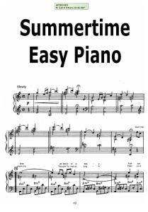 Gershwin Summertime Easy Piano