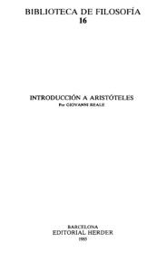 Giovanni Reale - Introducción a Aristóteles