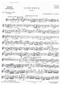 Glazunov Concerto in Eb for Alto Saxophone