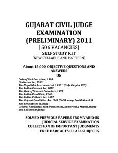 Gujarat Civil Judge Examination Solved Previous Question Papers Syllabus Pattern