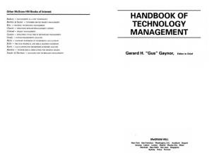 Handbook of Technology Management - Gaynor