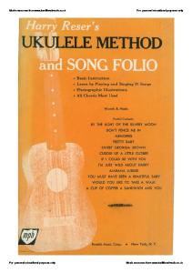 Harry Reser's Ukulele Method and Song Folio
