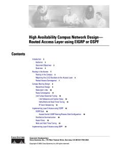 High Availability Campus Network Design - Routed Access Layer using EIGRP or OSPF