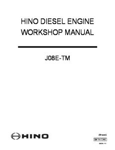 Hino Diesel Engine Workshop Manual j08e-Tm