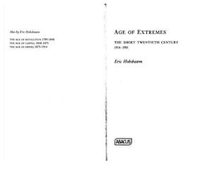 HOBSBAWM Eric J Age of Extreme