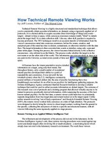 How Technical Remote Viewing Works