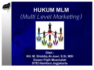 Hukum MLM (Multi Level Marketing) dalam pandangan Islam