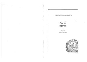 HUTCHEON - Ironía, Sátira, Parodia. Una Aproximación Pragmática a La Ironía