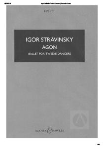 Igor Stravinsky Agon Full Score