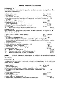 Income Tax Numerical Questions