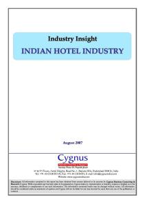 Industry Insight-Indian Hotel Industry_final-14 8 07 by Cygnus