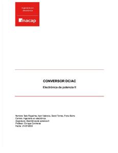 Informe de Electronica de Potencia 2 Conversor DC-AC