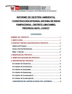 Informe de Gestion Ambiental-limatambo Pampaconga