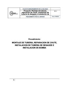 Informe montaje tuberia