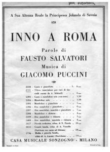 Inno a Roma - Puccini - Piano e Voce