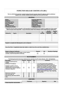 Inspection Release Certificate Template