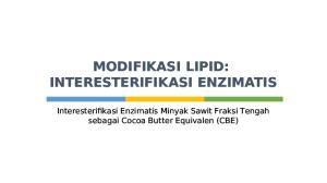 Interesterifikasi Lipid