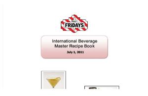 International Beverage Master Recipe Book: July 1, 2011
