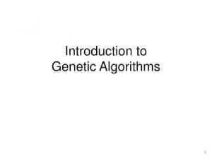 Introduction to  Genetic Algorithms
