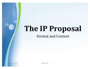 IP_Proposal Format and Content
