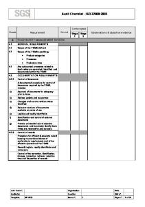 ISO 22000 Audit Checklist