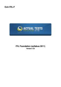 ITIL Foundation (Syllabus 2011)