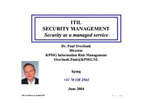 ITIL Security Managmnet
