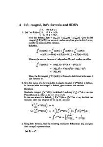 Ito Integral, Ito's Formula and SDEs