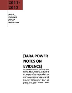 Jara Power Notes